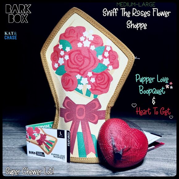 Pupper Love Barkbox M/L Flower Boopquet & Heart to Get Super Chewer Flower Large - Picture 1 of 12